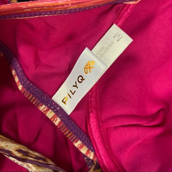 PilyQ Bohemian Rhapsody Underwire Halter Bra TopHipster Bikini Bottom Multi M - Picture 16 of 16